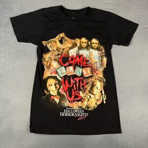 Halloween Horror Nights 2017 XS Shirt Come Play With Us Universal Studios M-01